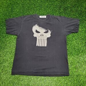 Vintage 2003 The Punisher Shirt M/L 21x25 Black Marvel Universe